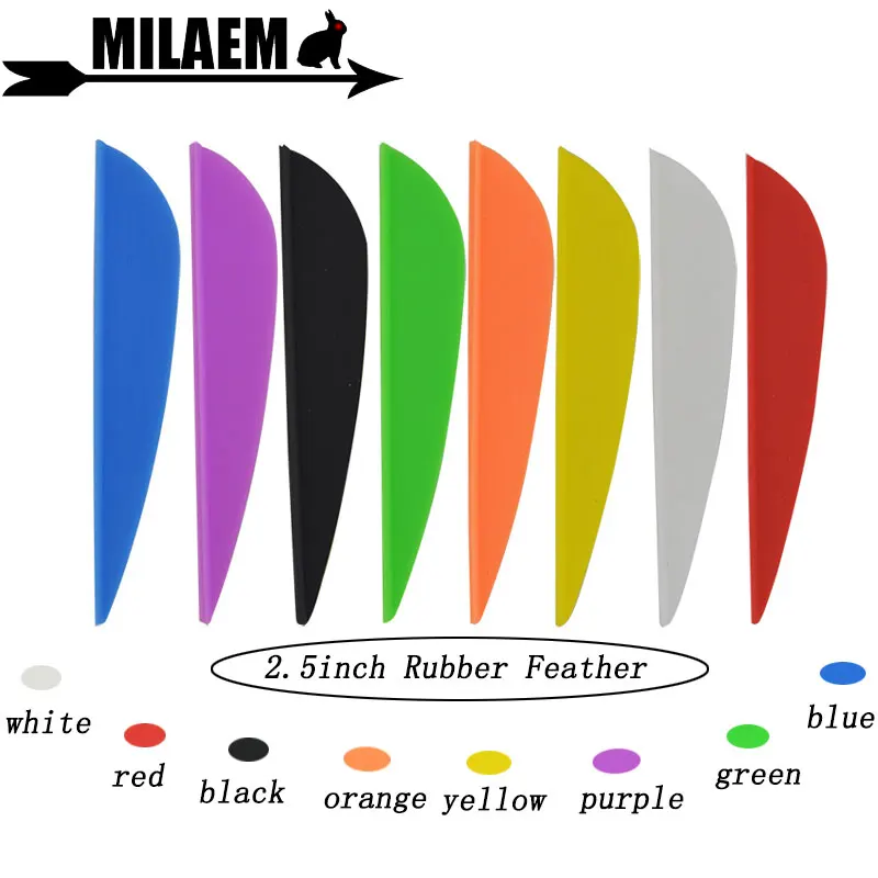 

50pcs Archery 2.5Inch Rubber Feather Arrow Fletching Vanes DIY Carbon Aluminum Fiberglass Arrow Shooting Hunting Accessories