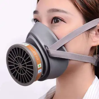 

1Set Silicone Breathable Respirator Anti-dust Gas Face Mask Industrial Protective Face Cover Filter Box