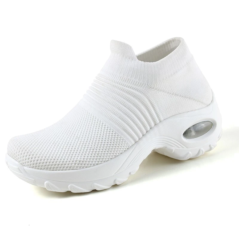 White Женская обувь для тенниса; кроссовки на платформе; Spor Ayakkabi Bayan; спортивная однотонная дышащая обувь; zapatos mujer - Цвет: White