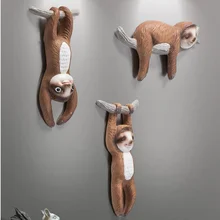 

Nordic Creative 3D Stereo Resin Wall Sloth Decoration Restaurant Home Livingroom Wall Sticker Animal Accessories Crafts