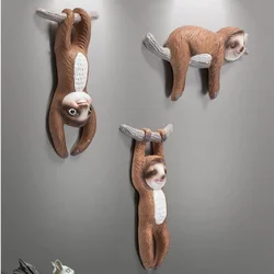 Nordic Creative 3D Stereo Resin Wall Sloth Decoration Restaurant Home Livingroom Wall Sticker Animal Accessories Crafts
