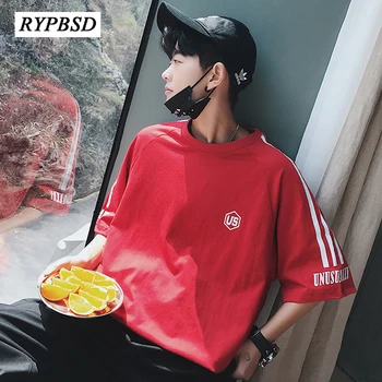 

Men Streetwear Hip Hop T Shirt Harajuku 2020 Summer Striped T Shirts Mens Korean Style Casual Couples Oversized Tee Designer Top