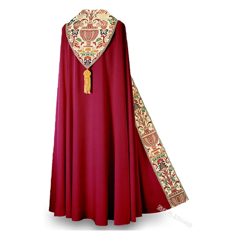 Halloween Men Medieval Retro Shawl Cloak Prayer Robes Church Dress Carnival Priest Monk Cloak Capes Knight Party Cosplay Costume