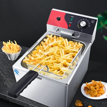 

Commercial electric fryer large capacity stainless steel 12L double cylinder electric fryer multifunction 12L single cylinder el