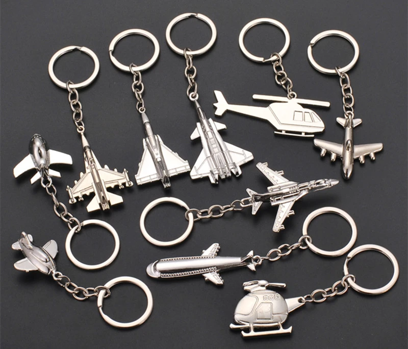 

100pcs/50pcs/Lot Metal Plane Keychain Mini Plane Key Chain Aircraft Model Keyring Airplane Key Chain For Car Bags Gifts