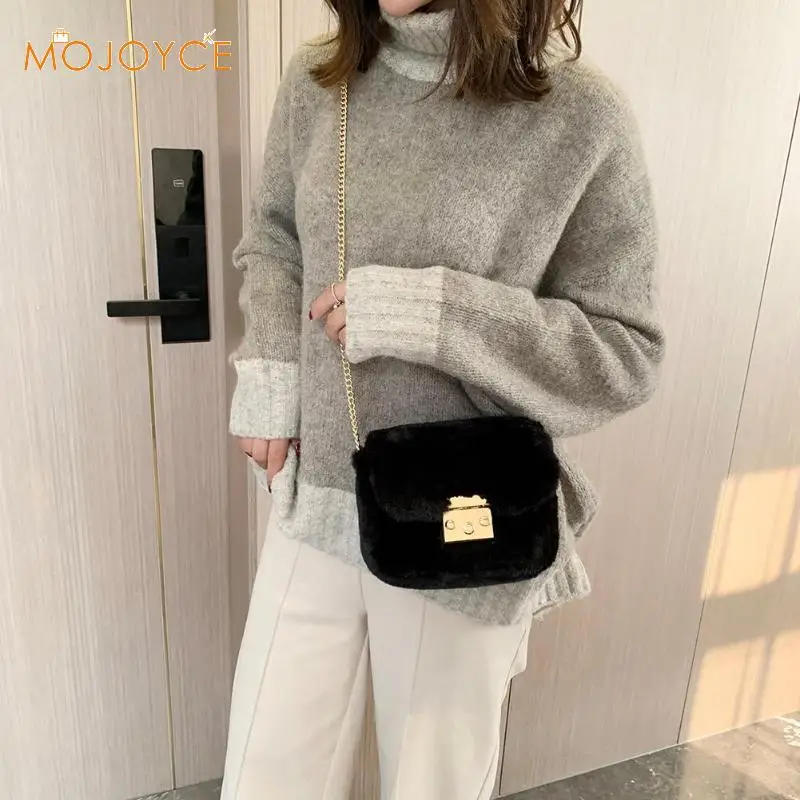 

Fashion Plush Leopard Shoulder Bags Women Chain Small Flap Bag Women Chain Small Shopping Shoulder Handbags Dropshipping