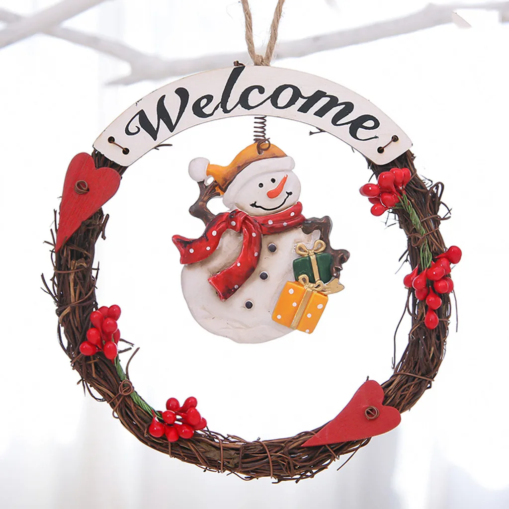 Рождественский кулон-венок, украшение, модное, открытое, снеговик, Санта-Клаус, кукла, украшение на Рождество, украшение для дома, подвесное
