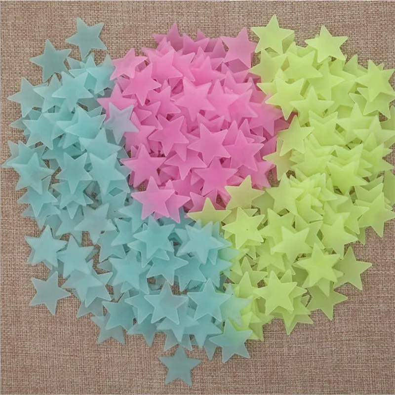 Description Picture 6 of item50pcs 3D Stars Glow In The Dark Wall Stickers Luminous Fluorescent Pvc Wall Art Decals For Kids Bedroom Ceiling Home Decoration