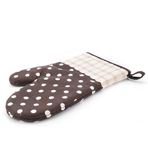 1 шт. противоскользящая термостойкая рукавица для духовки с принтом в горошек