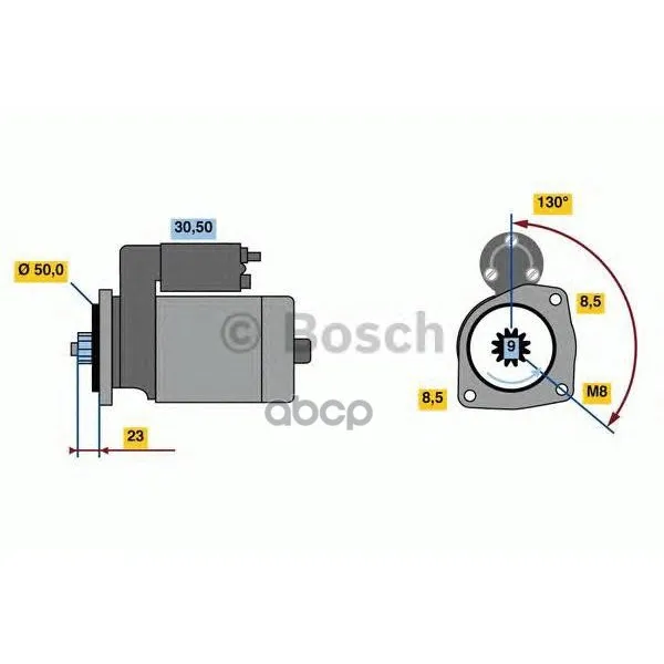 Стартер 12v 1kw Bosch арт. 0986023490