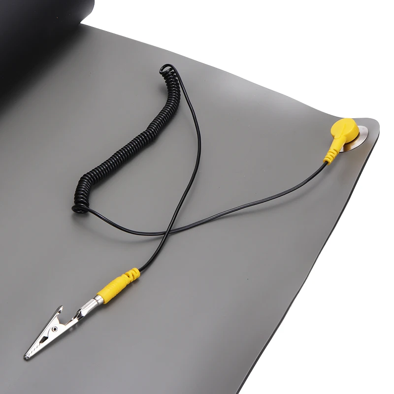 1pc Black Desktop Anti Static Mat ESD Grounding Pad + Cord Maintenance Platform for PC Laptop Electronic Component Repair Tools