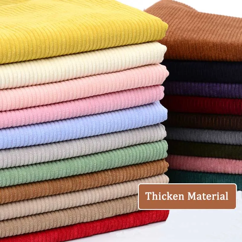 Corduroy Fabric Velvet Striped Flannel Shirt Jacket Guard Clothing Tissue Cotton-padded Pants Sofa Cover Sewing Cloth Material