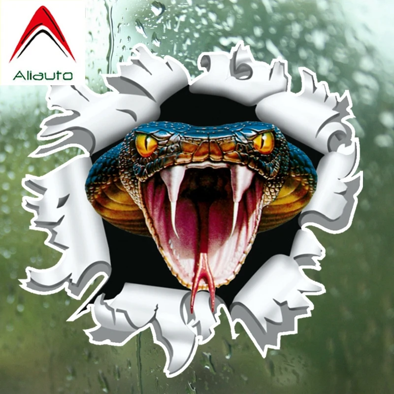 Aliauto Personality Car Sticker Snake Anger Cobra Decoration Vinyl Decal Cover Scratch for Saab Renault Skoda Lada 15cm*14cm | Автомобили