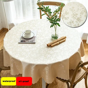 Round Tablecloth PVC Waterproof Antifouling Cover Outdoor Dining Table 2