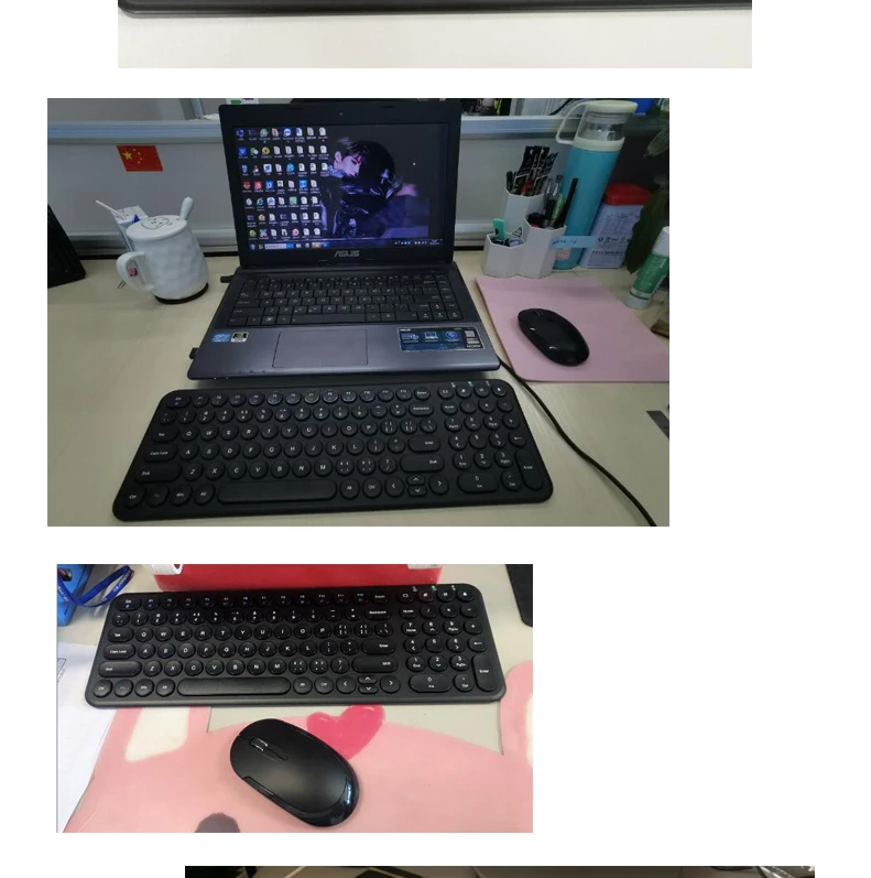 Teclado recarregável de b.o.w para computadores, 2.4ghz