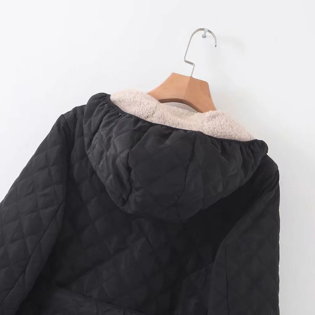 5 Colors Winter Warm Women Black Hooded Faux Fur Coat Jacket Fashion Army Green Slim Liner Cotton Coat Dropshipping Coats#J30