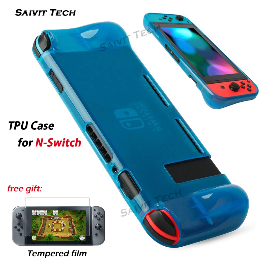

Nintend Switch NS Gampad Soft TPU Handle Grips Case Protect Cover Nintendos Switch Carry Shell Tempered Film for Nintendo Switch