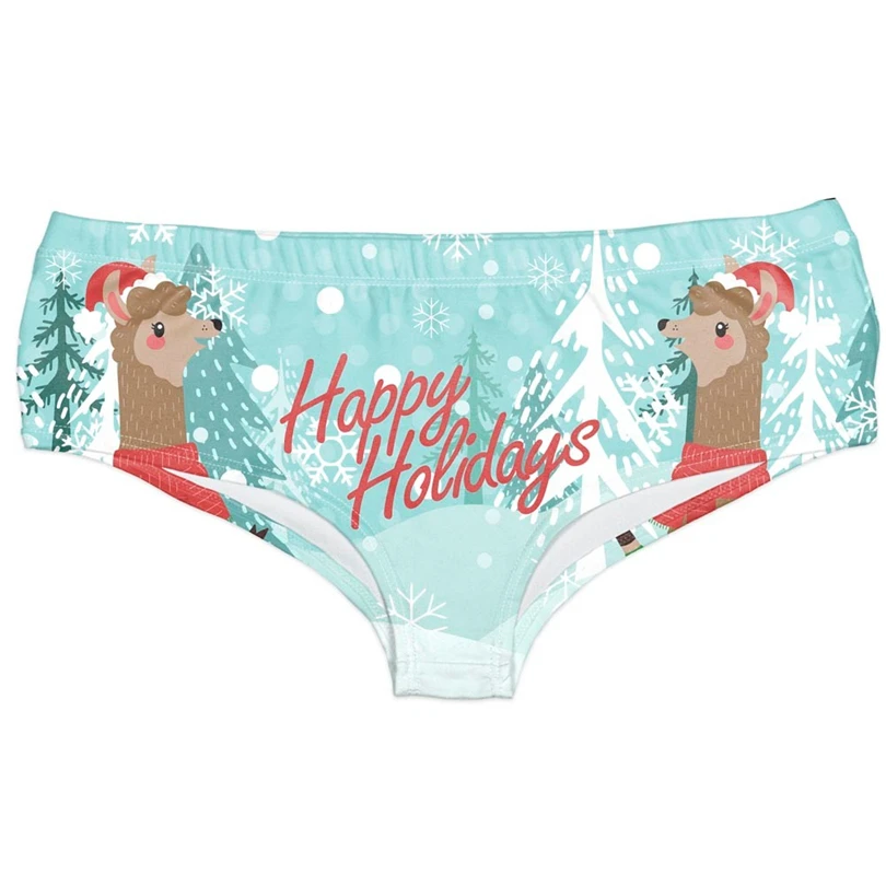 Women Hot Panties Woman Panties Ladies Hipsters Christmas Themed Print Underwear Calcinha Sexy Mutandine Erotic Knickers A20