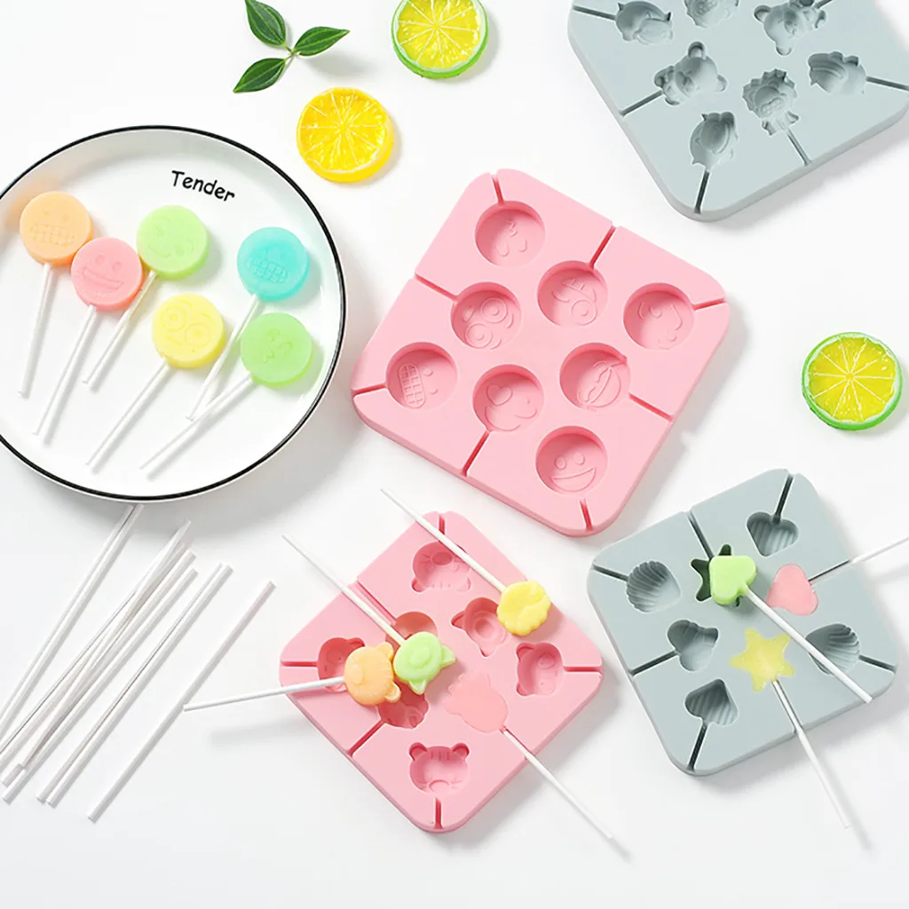 

Round Heart Silicone lollipop mold Flower candy chocolate molds cake decorating form bake bakeware tool bear lolipops cake molds