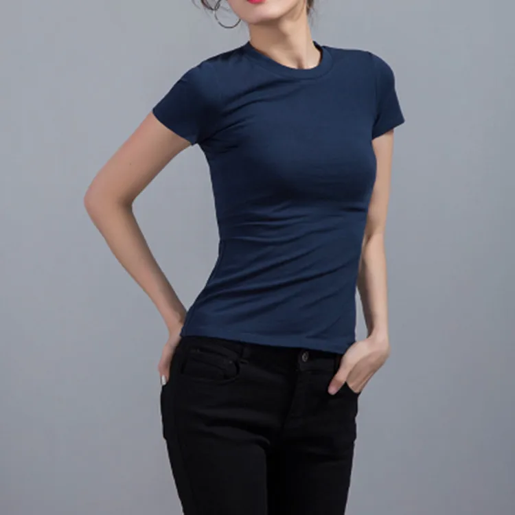 MRMT 2025 Brand New Women's T Shirt Half High Collar Solid Color Short-sleeved T-shirt for Female Tops Tshirt
