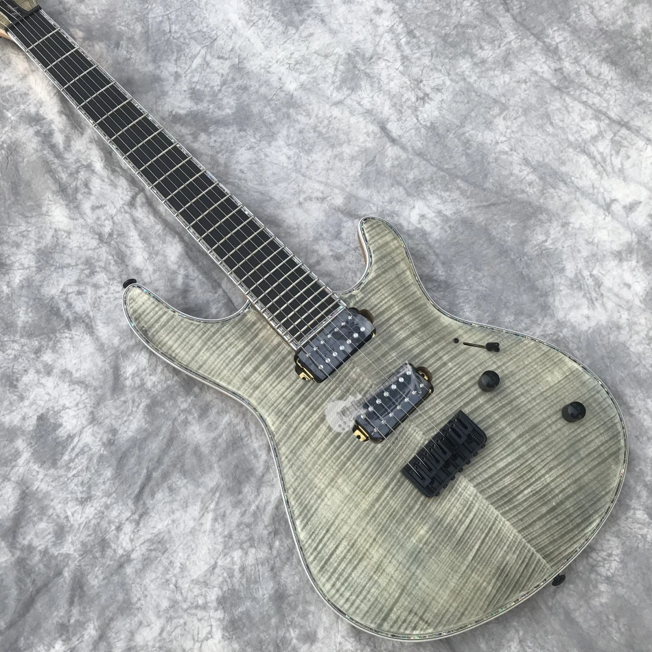 Custom shop электрогитара на заказ, стиль,7-струнная матовая отделка, корпус через шею, Пользовательский логотип и цвет