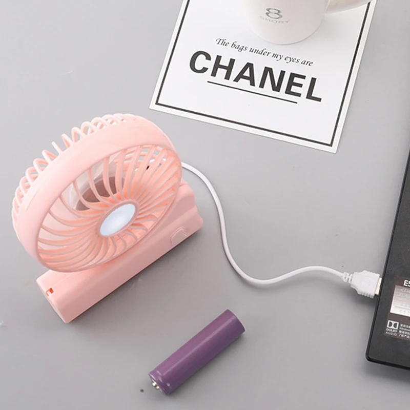 3 скорости Usb настольный мини-вентилятор портативный Перезаряжаемый вентилятор ABS пластик AA батарея складные вентиляторы для путешествий Открытый 4 лезвия подарок для дома