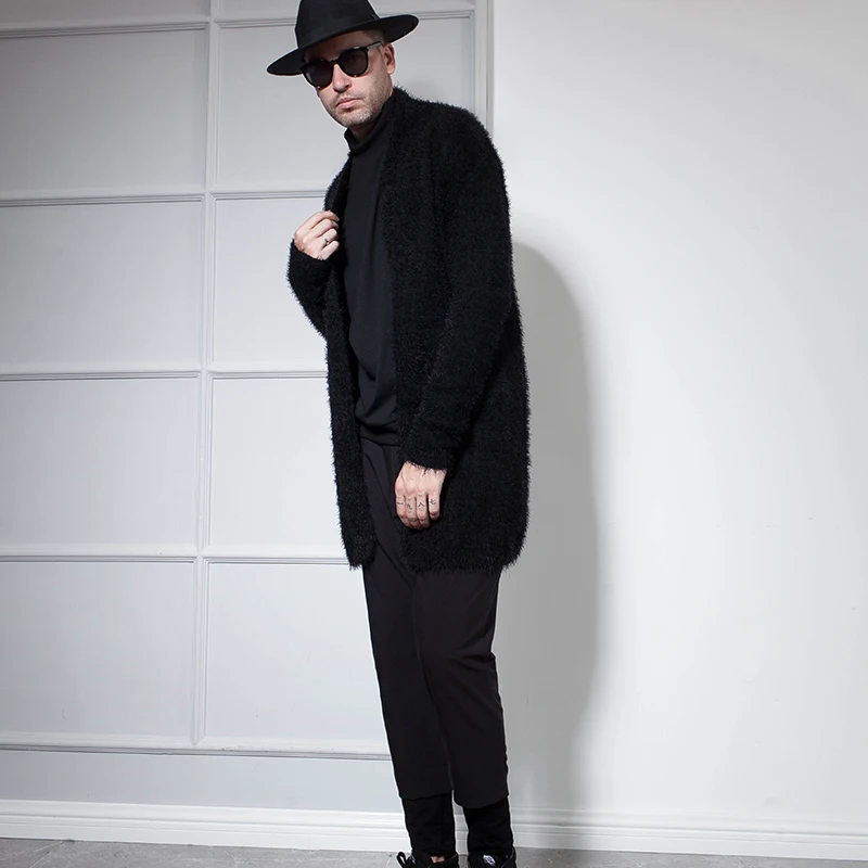 Cheap Men's Cardigan sweater casual casual casual casual casual style outside the institute style coat in thick wear in the long secti