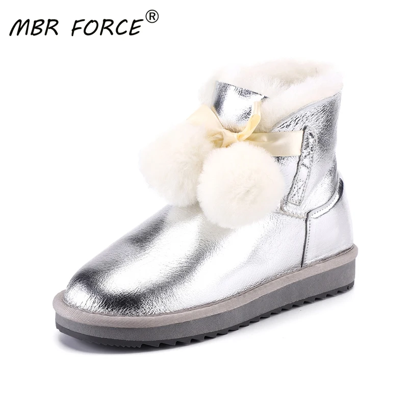 MBR FORCE/модные женские зимние ботинки из овечьей замши и шерсти с меховой