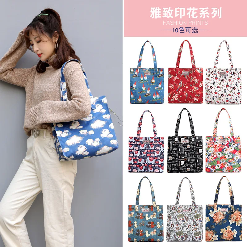 

New Style Hot Sales Japanese-style Thick Single-shoulder Canvas Bag Printed Casual Mom Handbag S