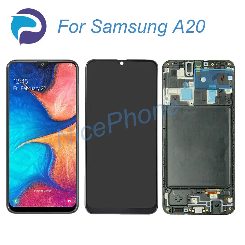 Для Samsung A20 ЖК-экран + сенсорная панель (диджитайзер) дисплей 1560*720 SM-A205F/FN/GN/YN/G/W/U/S/DL/U1
