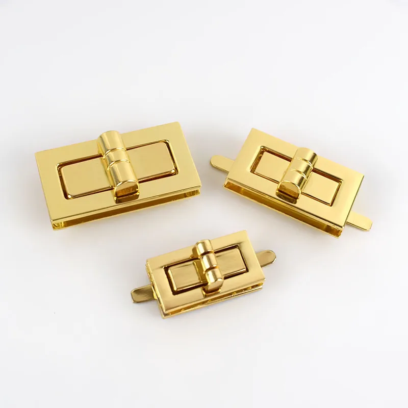 gold 2 шт., Meetee, металлический поворотный замок, защелкивающаяся застежка для кошелька, аксессуары для сумки, ручная работа, застежка с винтом - Цвет: gold