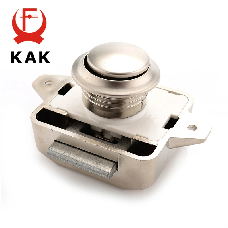 10PCS KAK Camper Car Push Lock 26mm RV Caravan Boat Motor Home Cabinet Drawer Latch Button Locks For Furniture Hardware
