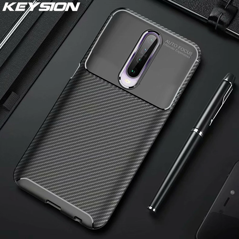 Ударопрочный чехол KEYSION для Xiaomi Redmi K30 K20 Pro силиконовый мягкий из углеродного