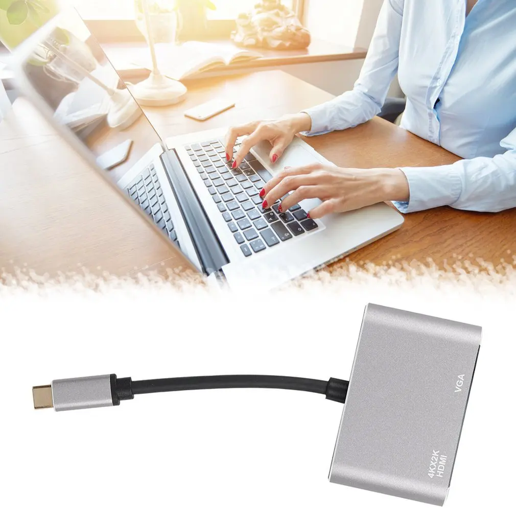 USB C к HDMI 4K VGA адаптер USB 3,1 type C USB-C к VGA HDMI видео конвертеры концентратор для Macbook Pro samsung Galaxy для huawei