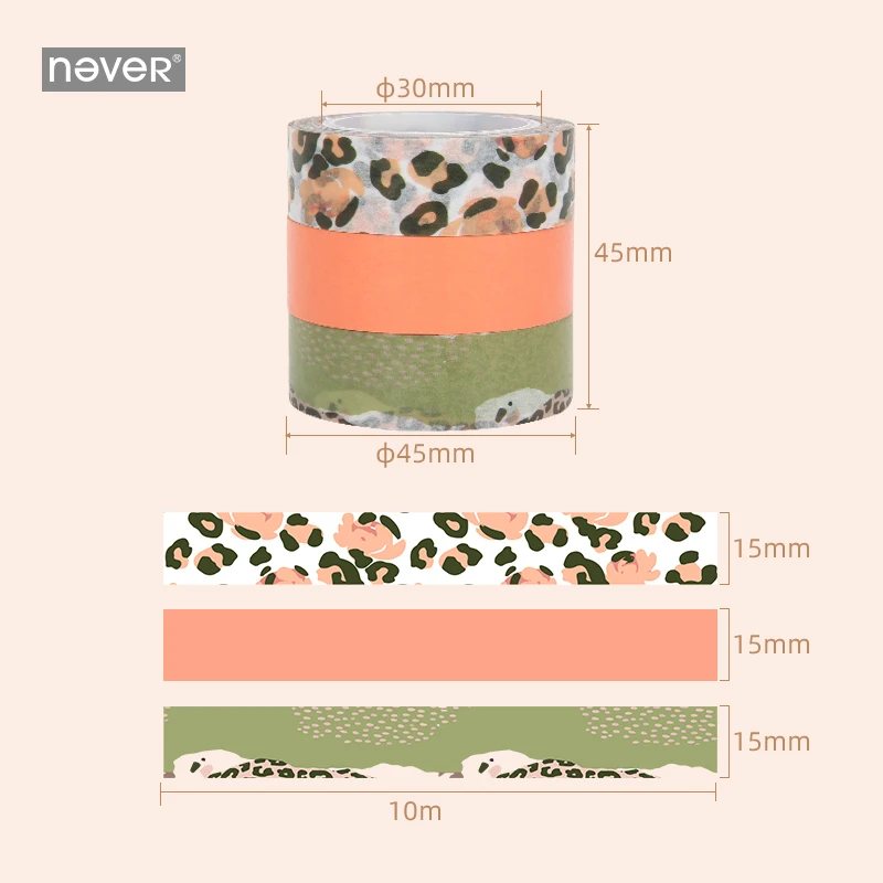 Never Leopard Grain Васи Лента Скрапбукинг симпатичная Маскировка Лента дневник наклейка планировщик декоративные аксессуары офисные канцелярские принадлежности