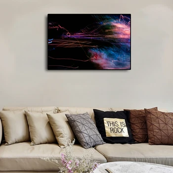 

Modern Fashion Gradient Color Line Light Bokeh Glitters Fog Canvas Wall Art Painting Poster And Print Picture Living Room Decor