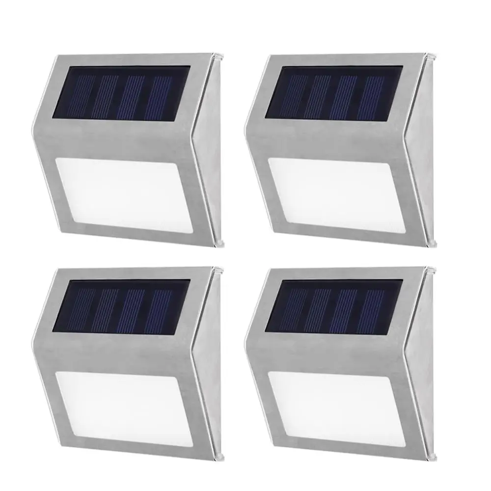 1-4 шт. 3LED Солнечная настенная лампа для улицы, водонепроницаемая солнечная энергия, садовый забор, светильник для двора, дорожка, забор, настенный светильник, садовый светильник - Испускаемый цвет: 4PCS