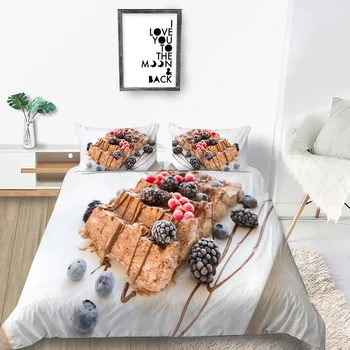 

Dessert Bedding Set Fruit Romantic 3D Creative Duvet Cover White King Queen Twin Full Single Double Unique Design Bed Set
