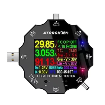 

UD18 Digital Display Portable Voltmeter Charging Testing Universal Multifunctional Measuring Accurate Phone USB Easy Apply Black