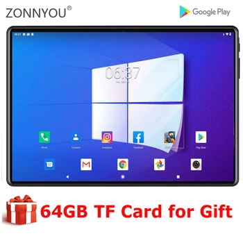 

2020 Global Version 10 inch tablet 4+64GB Memory 4G LTE Tablets Dual SIM Card Wifi Android 9.0 tablet 10.1+ 64GB TF Card