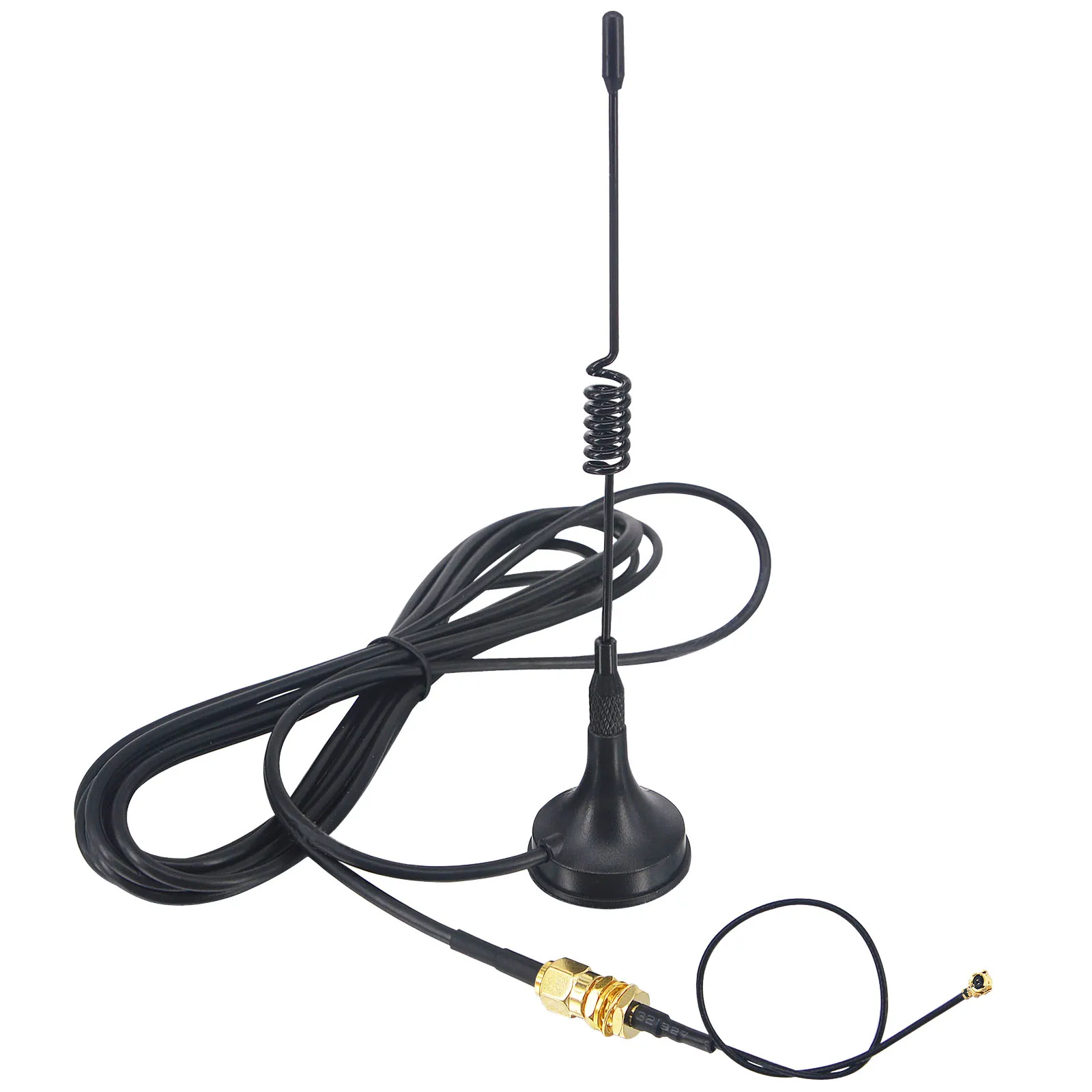 433Mhz Antenna 5dbi SMA Plug Connector Straight Wifi Ham Radio + SMA female bulkhead to Ufl./IPX pigtail cable 1.13 15cm
