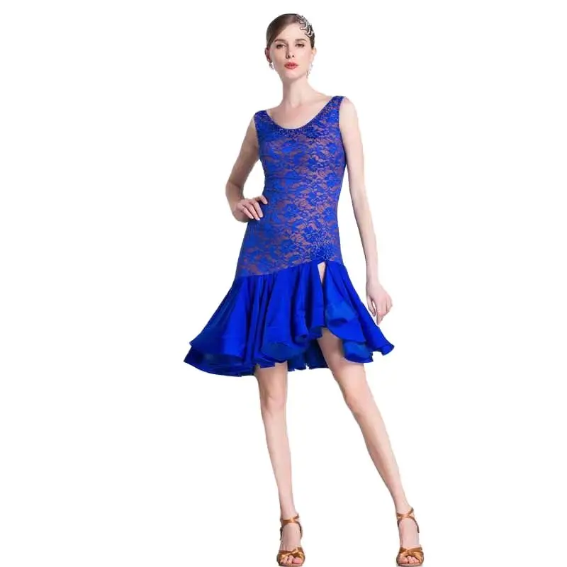 Lp1808 Yundance New Royal Latin Dance Practice Dress Salsa Tango