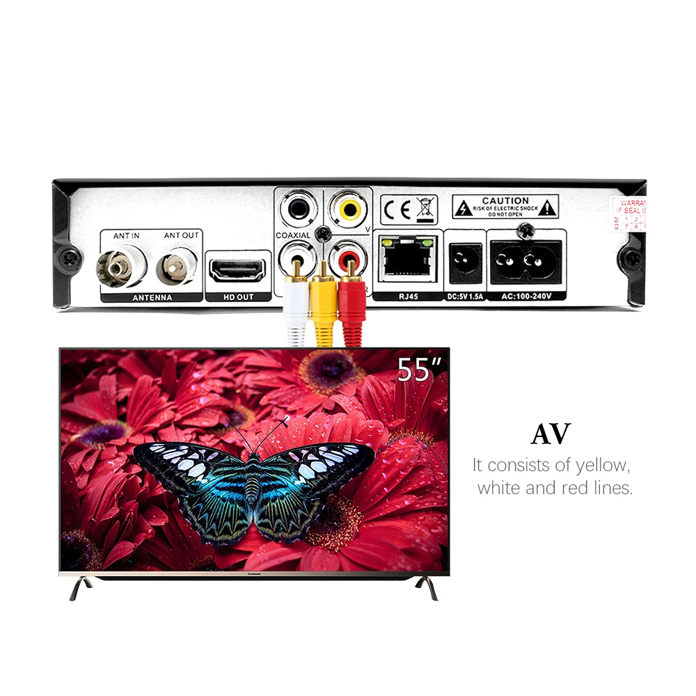 ТВ приемник Vmade H.265 декодер DVB T2 спутниковый тюнер приставка поддержка сети RJ45 Youtube