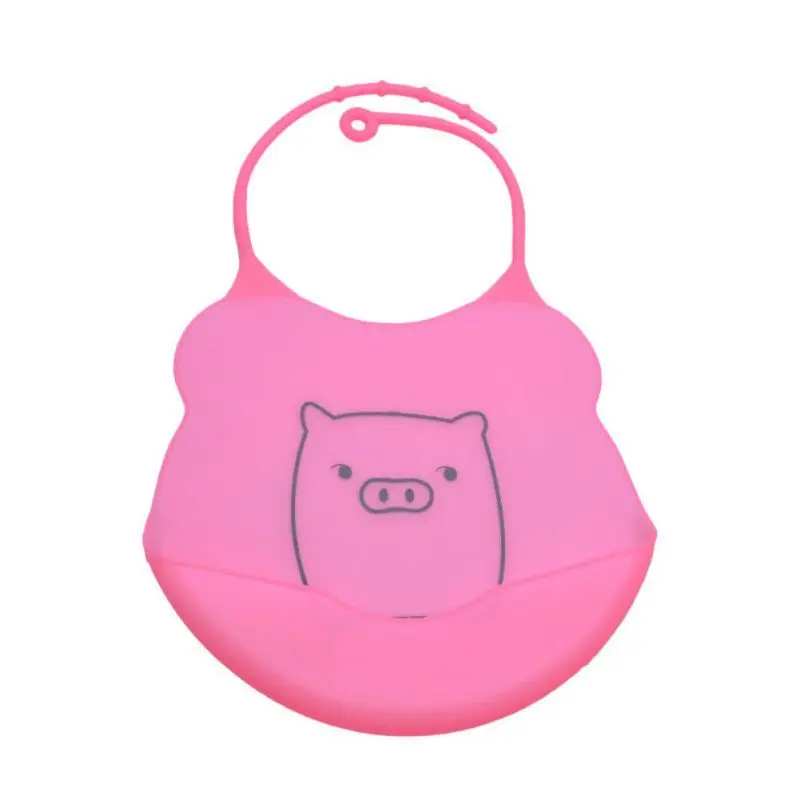 Waterproof And Antifouling Food Grade Silicone Baby Sleeveless Bibs Cute Cartoon Animals Pattern Solid Color Adjustable Bibs - Цвет: A1