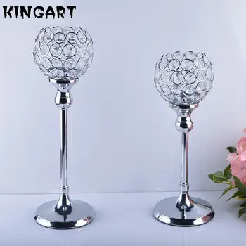 

Silver candle holder set Wedding Centerpieces Candelabra Parties Crystal Candlestick Golden Candle Holders For Home Table Decor