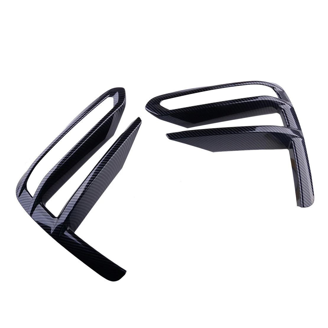 beler 2Pcs Front Fog Light Lamp Stripe Trim Cover Frame Carbon Fiber Style Fit For Kia Forte K3 Cerato 2019 2020 ABS| |