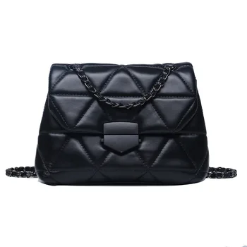 

Handbag Female 2020 new fashion Korean fashion all kinds of small xiang Feng Lingge chain lock one-shoulder cross-body bag