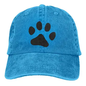 

Men Or Women Adjustable Cotton Denim Baseball Cap Black Paw Snapback Cap