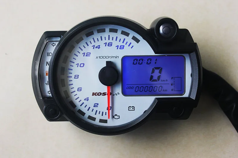 Motorcycle Digital Light LCD Speedometer 18000rpm Odometer Tachometer Speed Sensor 7-color Display Oil Level Meter Modern 299KMH