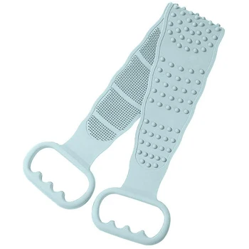 

Blue Silicone Bath Body Brush, Shower Massager/Exfoliating Back Scrubber for Shower/Back Scratcher/Body Skin Scrubber Deep Clean